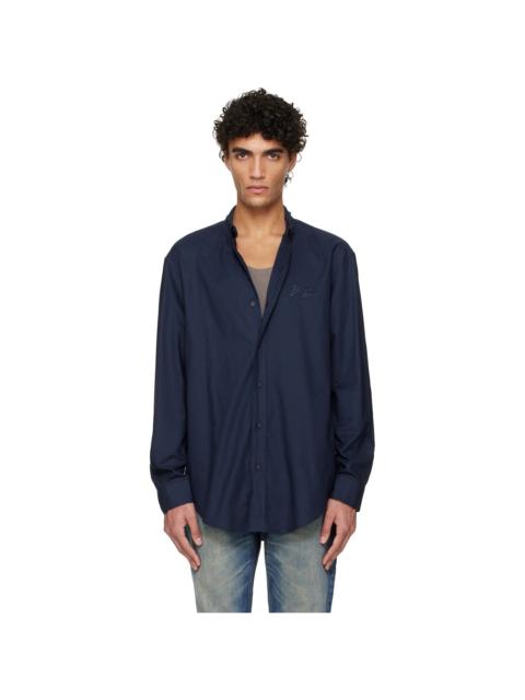Balmain Navy Oxford Cotton Reg Shirt
