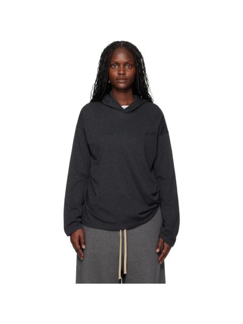 ESSENTIALS Gray Holiday Embroidered Classic Fit Long Sleeve Hoodie