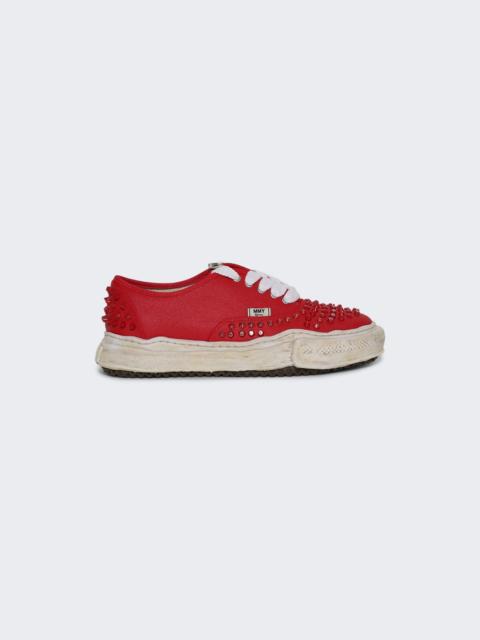 Maison MIHARAYASUHIRO Baker Og Sole Studded Canvas Low-top Sneaker Red