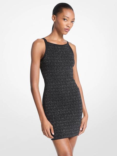 MICHAEL KORS Metallic Logo Jacquard Tank Dress