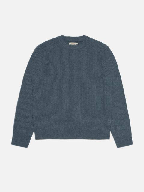 Nudie Jeans August Rib Wool Sweater Bluemelange