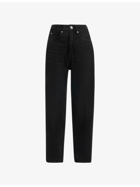 WHISTLES Authentic barrel-leg high-rise jeans