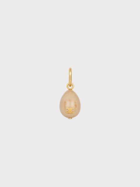 CELINE Celine Charms Stone Egg in Botticino and Brass with Gold Finish