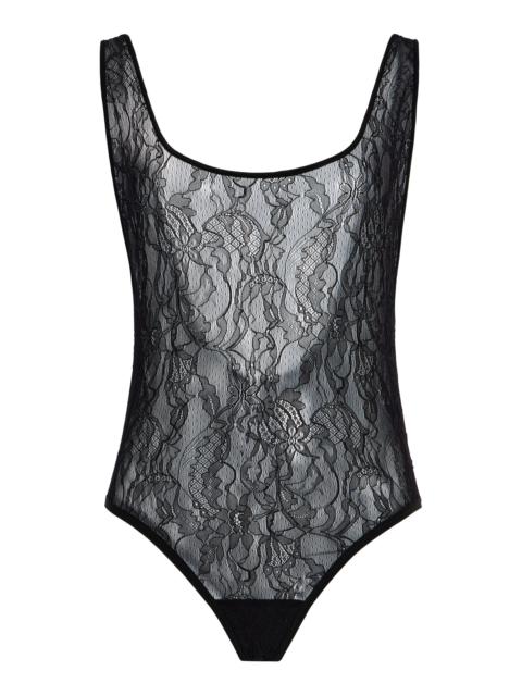 WARDROBE.NYC Lace Tank Bodysuit black