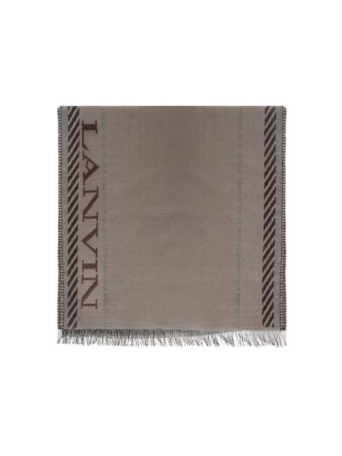 Lanvin logo-print fringed scarf