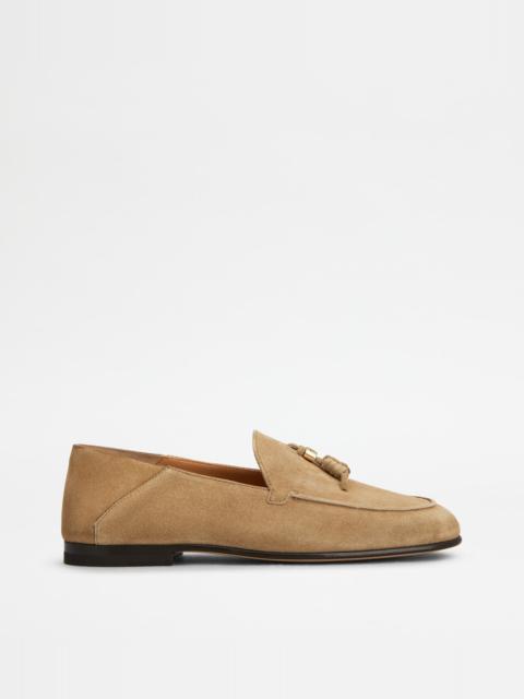 Tod's MULE LOAFERS IN SUEDE - BEIGE