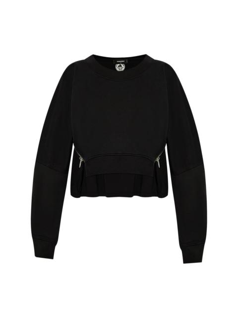 zip-detail cotton sweatshirt