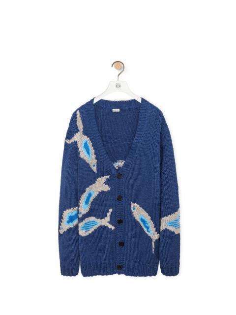Loewe Fish cardigan in linen and cotton