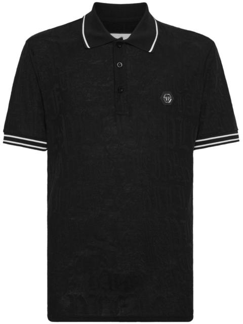 PHILIPP PLEIN logo-appliquÃ© cotton polo shirt