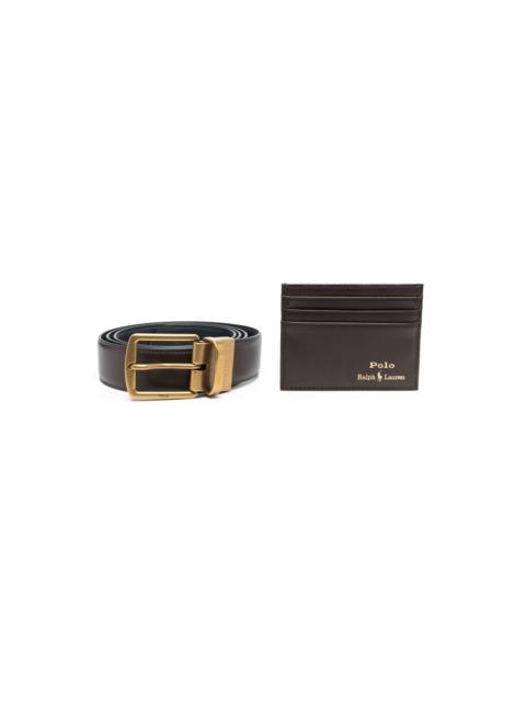 Polo Ralph Lauren foil-logo card holder belt gift set
