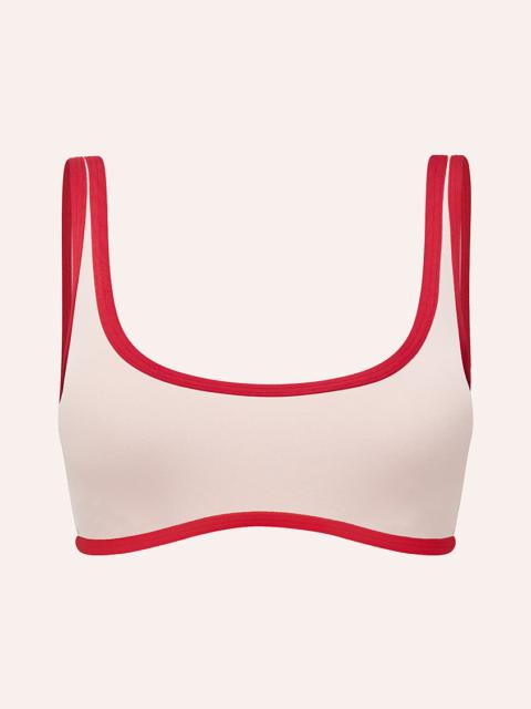 P.E NATION SOLIS SCOOP SPORTS BRA IN SOFT PINK & STRAWBERRY