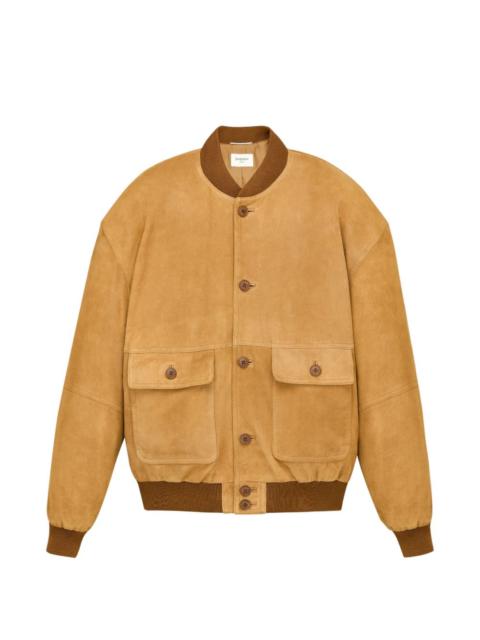 SAINT LAURENT suede bomber jacket