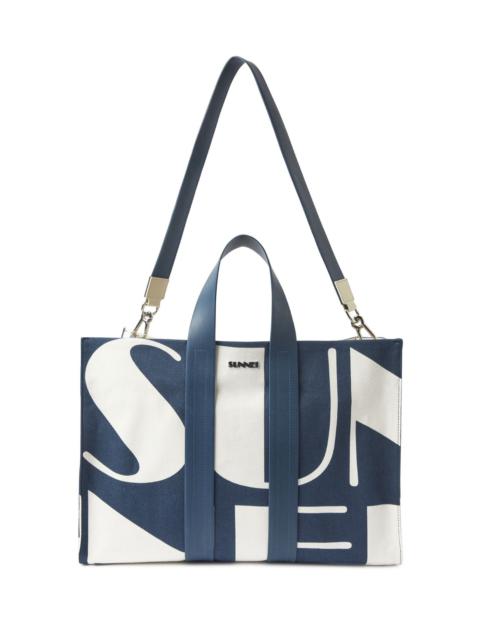 SUNNEI PARALLELEPIPEDO BAG / blue maxi allover logo