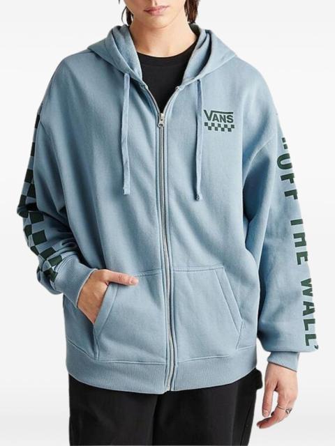 Vans checkerboard-detail zip-up hoodie