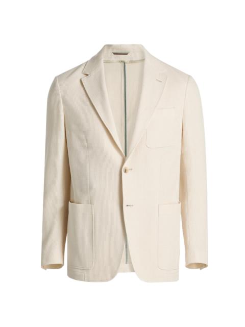 Canali Men's Crochet Jersey Jacket - White