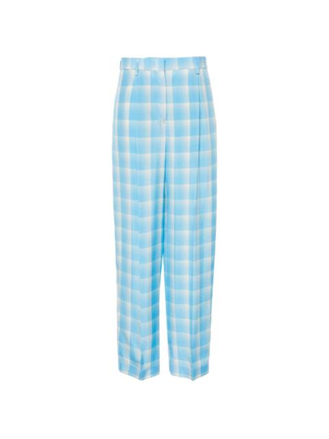 check-pattern trousers