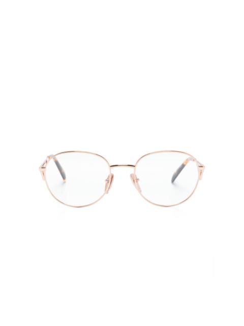 Prada logo-plaque round-frame glasses