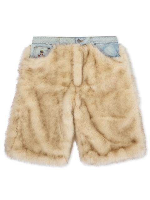 KidSuper FUR SHORTS - CREAM