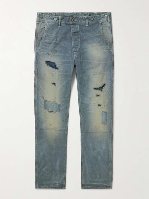 RRL by Ralph Lauren Hopkins Straight-Leg Distressed Embroidered Jeans