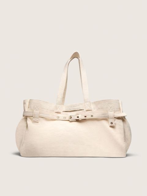 Golden Goose Ecru canvas tote bag with embroidery and antique silver details