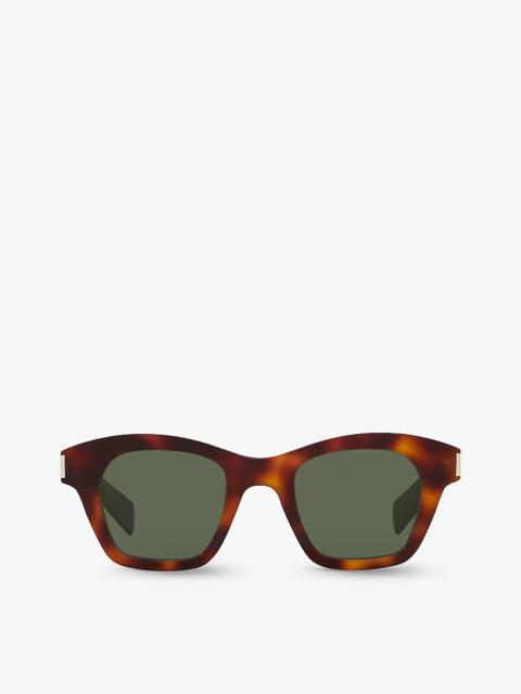 SAINT LAURENT SL592 square-frame tortoiseshell acetate sunglasses