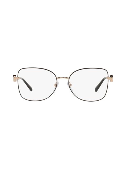 BVLGARI BVLGARI 54mm Optical Frames in Pink Gold/Black/Demo Lens at Nordstrom