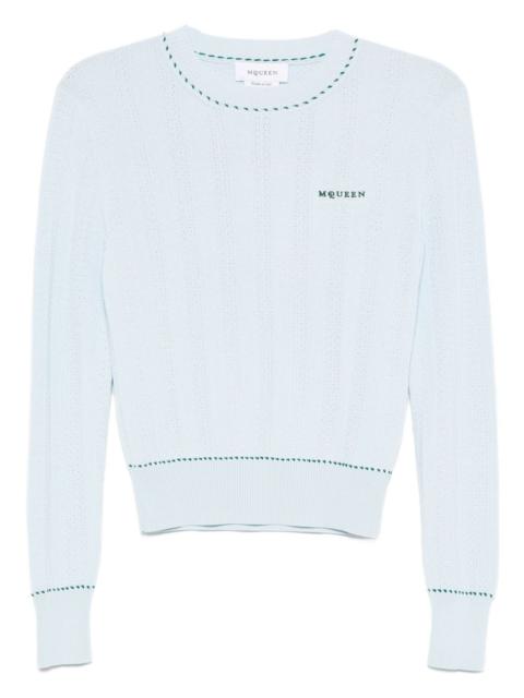 Alexander McQueen logo-embroidered sweater