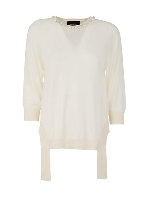 LONG SLEEVE JUMPER WITH CUT OUT SIDES, TAILS & EMB