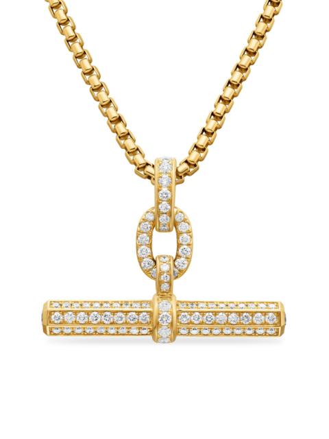 DAVID YURMAN Women's Lexington E/W Barrel Pendant in 18K Yellow Gold with Diamonds, 36mm - Diamond