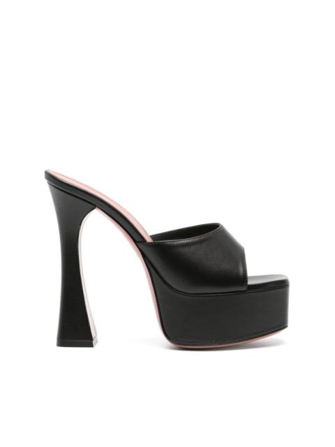 Dalida 140mm leather platform mules