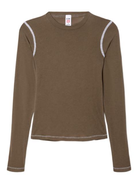 RE/DONE contrast-stitch long-sleeve tee
