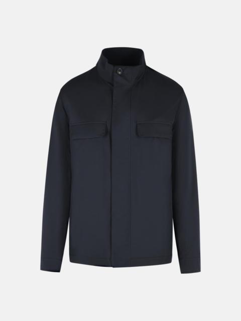 ZEGNA NAVY POLYESTER JACKET