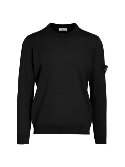 Stone Island Men's Wool Crewneck Sweater - Black