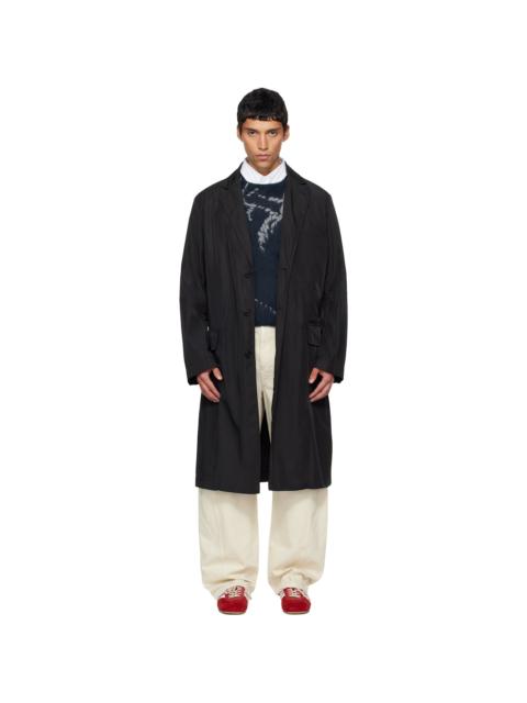 Dries Van Noten Black Taffeta Coat