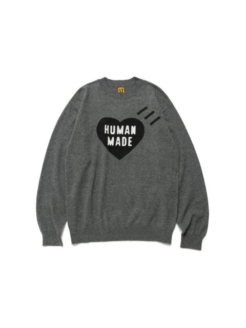 Human Made Human Made Heart L/S Knit Sweater Grey