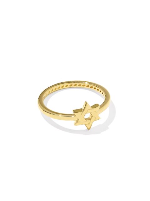 KENDRA SCOTT Star of David 18k Gold Vermeil Band Ring