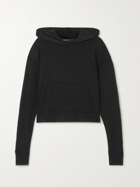 JAMES PERSE Cropped Cotton-jersey Hoodie