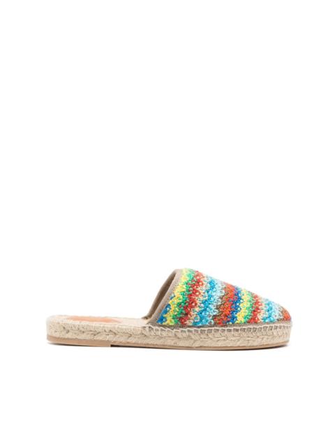 Alanui interwoven stripe-pattern slides