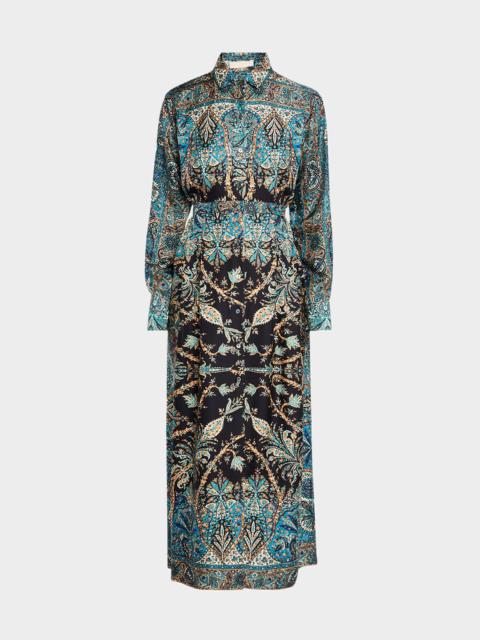 ULLA JOHNSON Lorena Printed Long-Sleeve Shirtdress