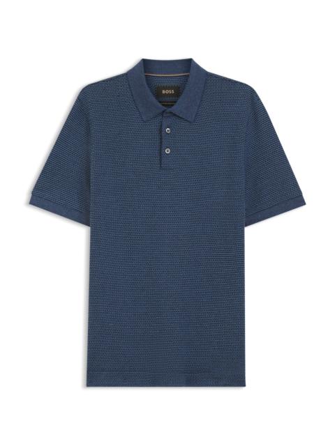 BOSS REGULAR-FIT POLO SHIRT WITH MICRO MOULINÉ FINISH