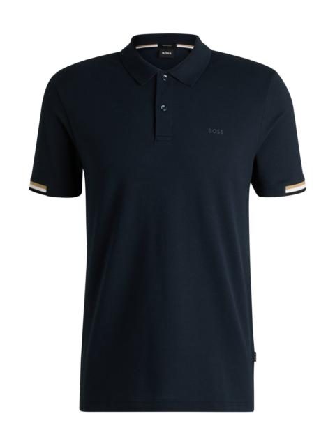 BOSS REGULAR-FIT POLO SHIRT WITH RUBBERIZED LOGO
