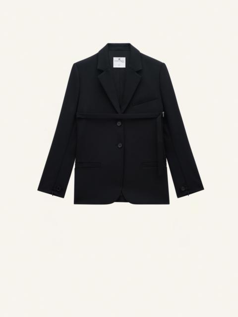 courrèges STRAP WOOL TAILORED JACKET