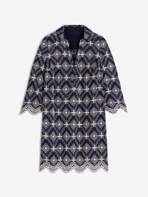 BODEN Carmen Broderie Short Dress-Navy Broderie