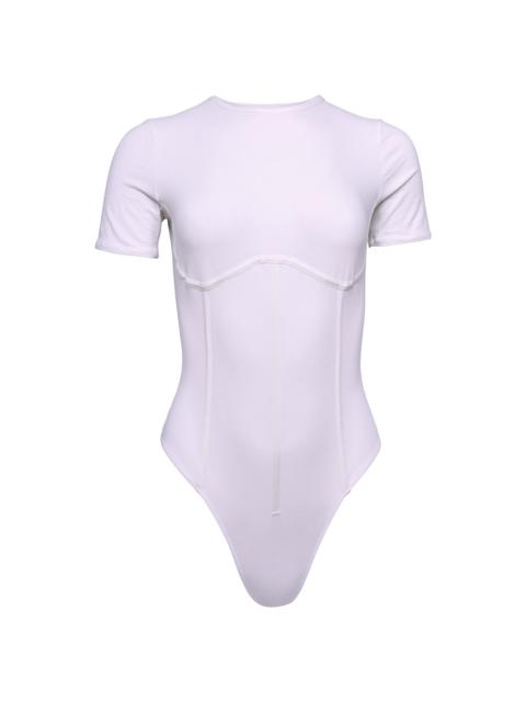 Fleur du Mal Women's Stretch Cotton T-Shirt Bodysuit - Ivory