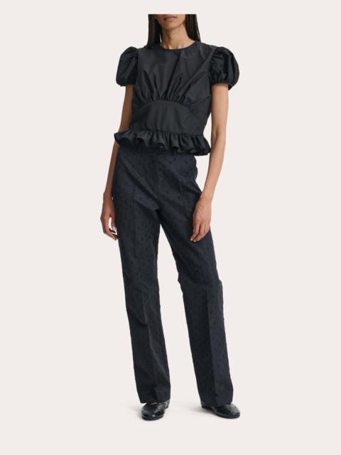CECILIE BAHNSEN Cristobal Recycled Faille Gathered Peplum Top