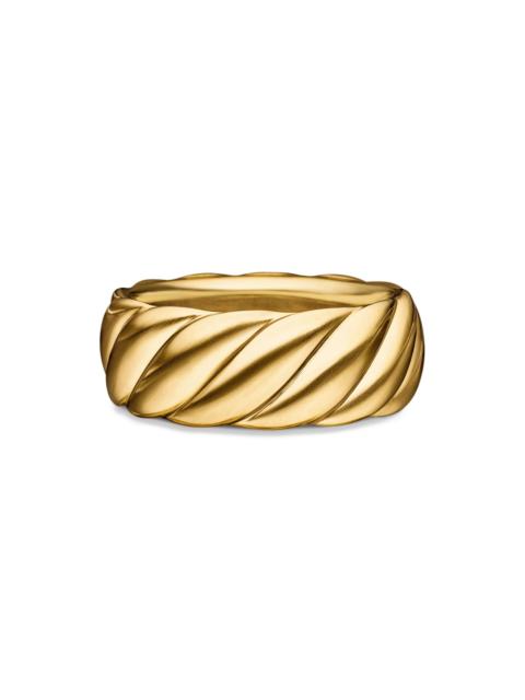 DAVID YURMAN Men's Sculpted Cable Contour Band Ring in 18K Yellow Gold, 9MM - Gold