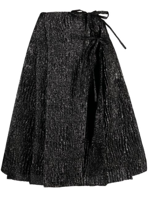 Simone Rocha metallic-effect crinkled A-line skirt