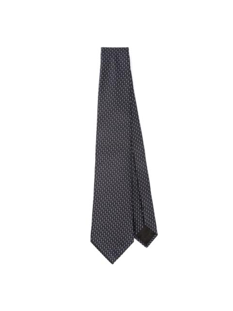 patterned-jacquard silk tie