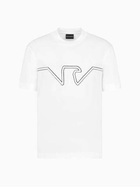 EMPORIO ARMANI ASV heavyweight jersey T-shirt with raised logo embroidery