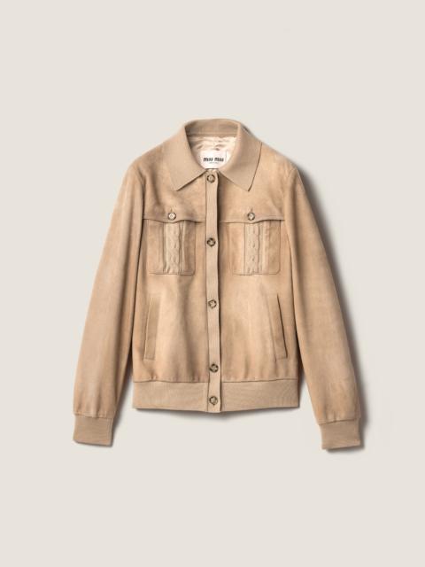 Miu Miu Waxed suede blouson jacket